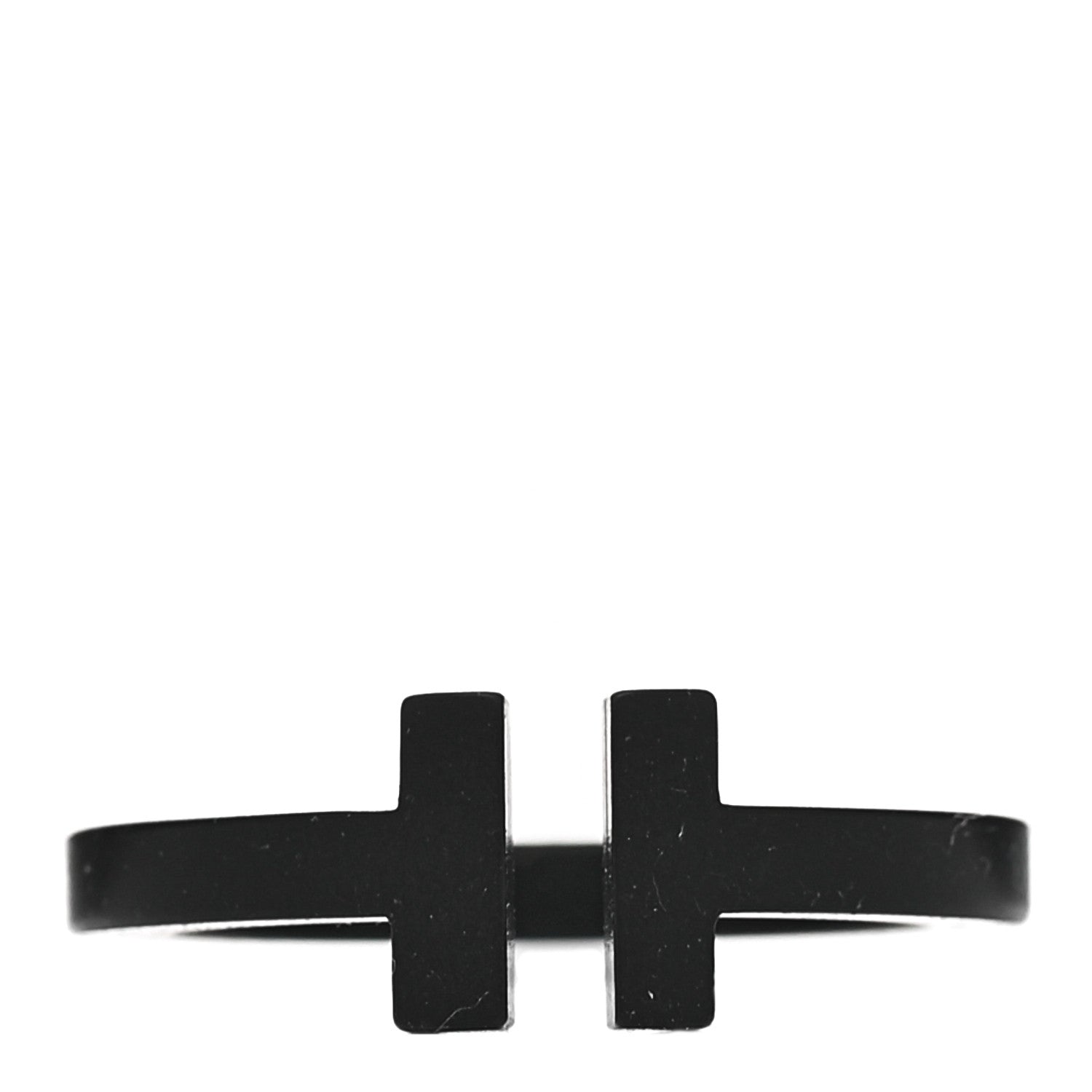 Tiffany Black-Coated Stainless Steel T Square Ring 54 7 1 of 4
