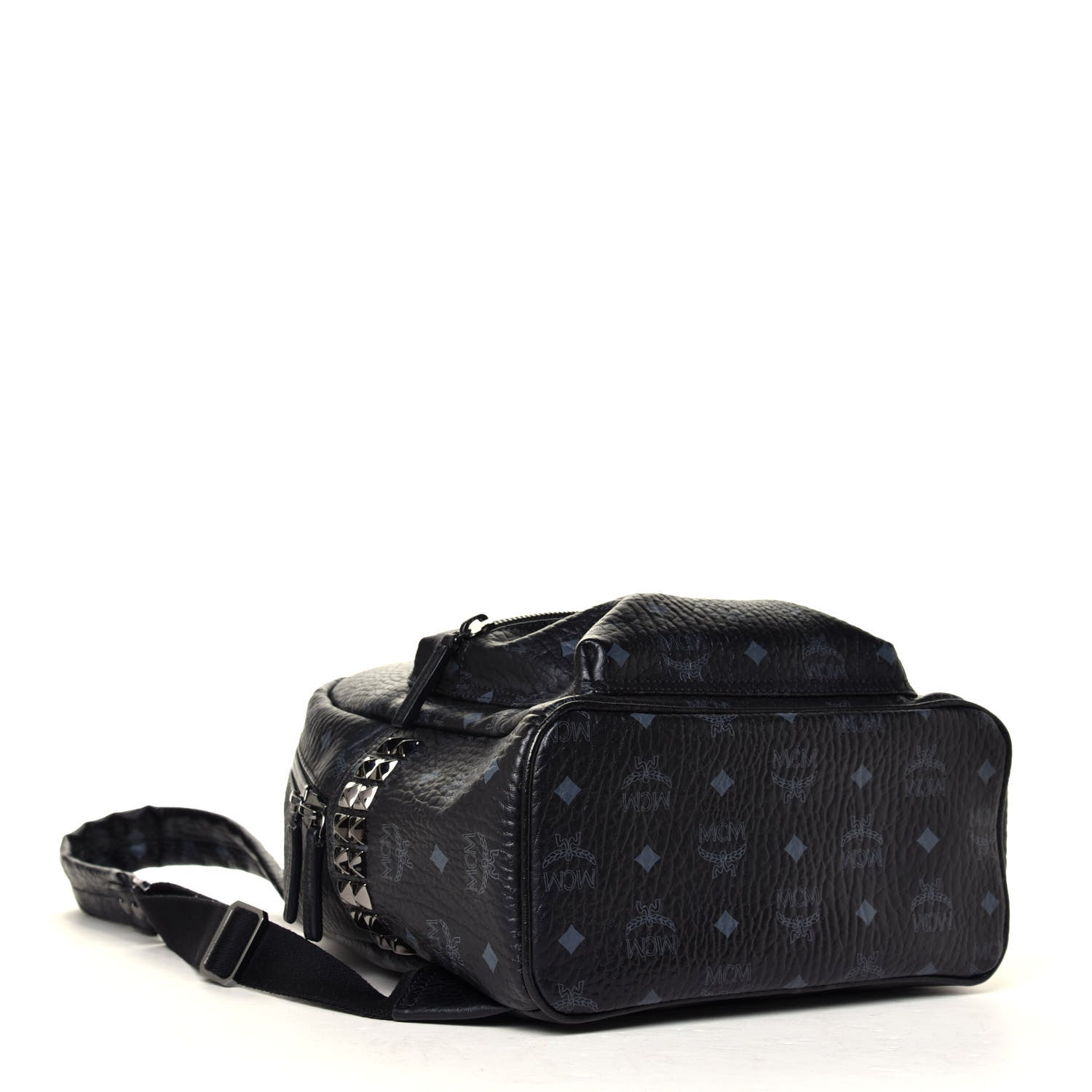 MCM Visetos Small Side Stud Stark Backpack Black 3 of 4