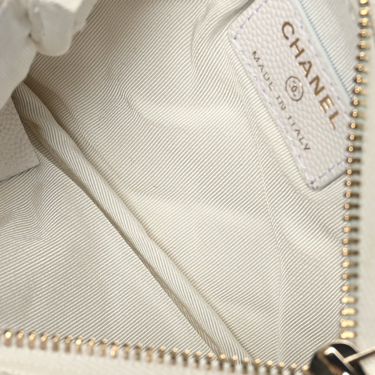 Chanel Caviar Quilted Small Cosmetic Case White 5 of 7