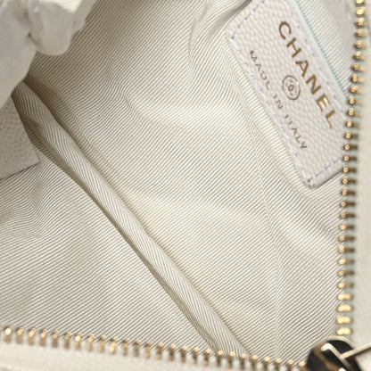 Chanel Caviar Quilted Small Cosmetic Case White 5 of 7