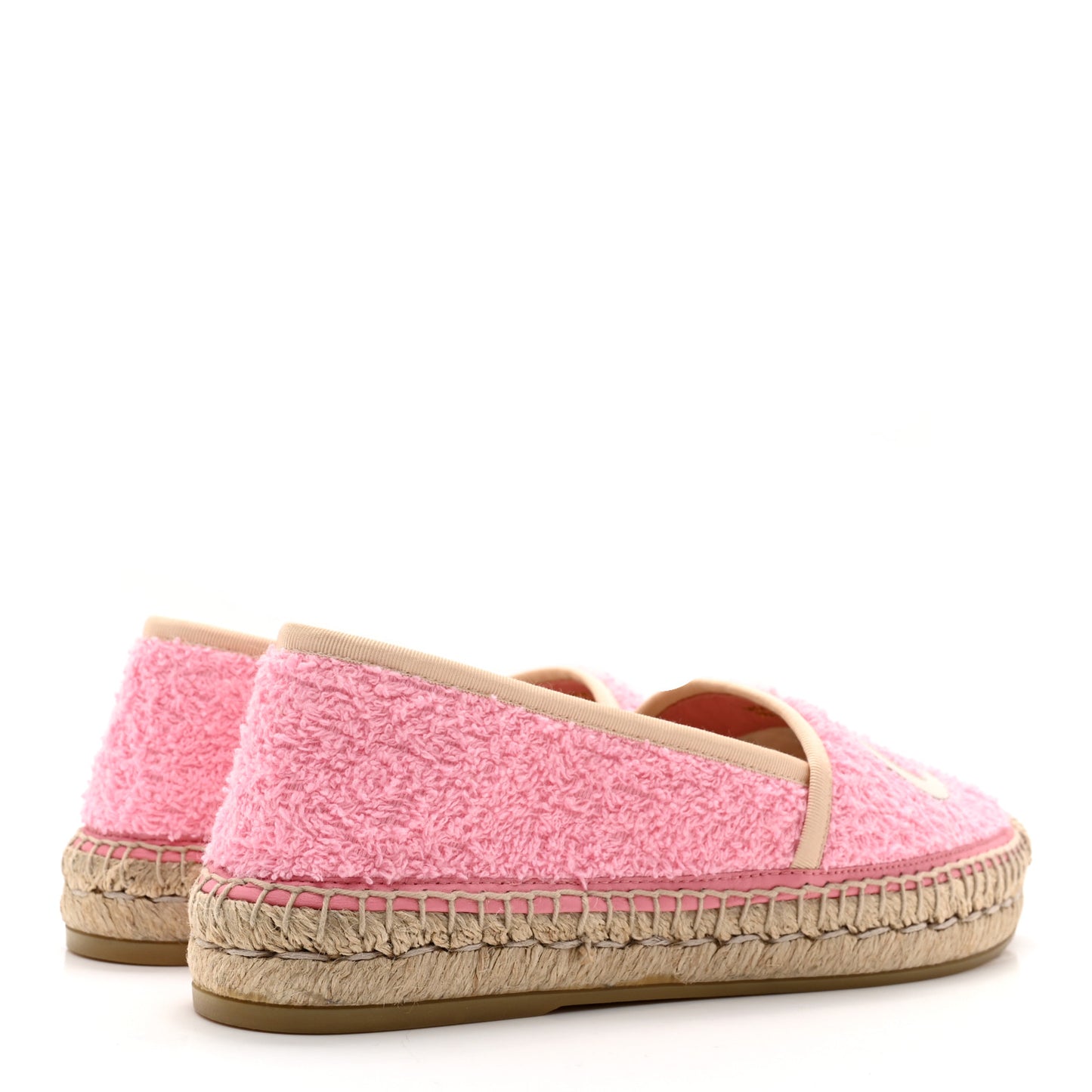 Terry Cloth Interlocking G Espadrilles 37 Pink Dusty White Beige