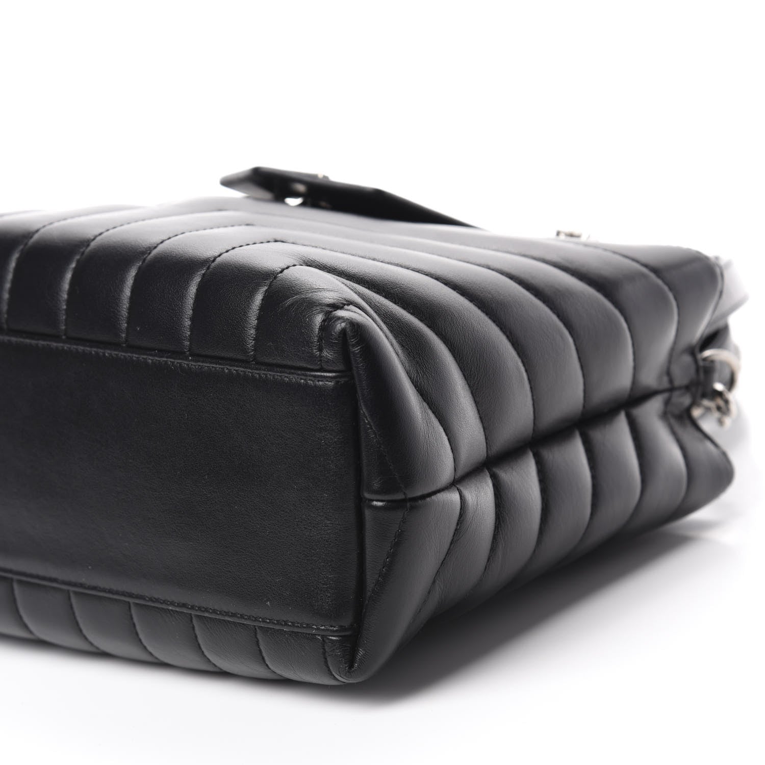 Saint Laurent Calfskin Y Quilted Monogram Small Loulou Shopper Black 8 of 12
