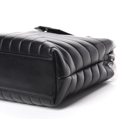 Saint Laurent Calfskin Y Quilted Monogram Small Loulou Shopper Black 8 of 12