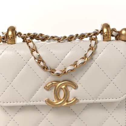 Chanel Calfskin Quilted Perfect Fit Coin Purse With Chain White 9 of 13