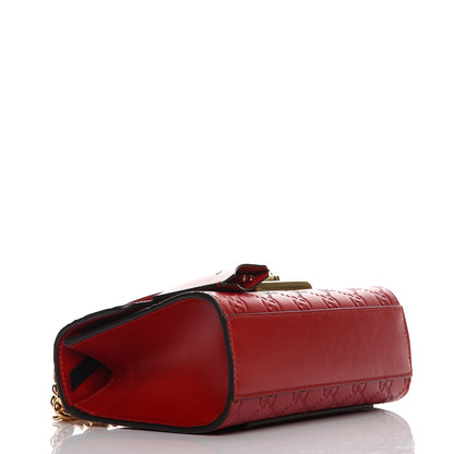 Gucci Guccissima Small Padlock Shoulder Bag Hibiscus Red 4 of 7