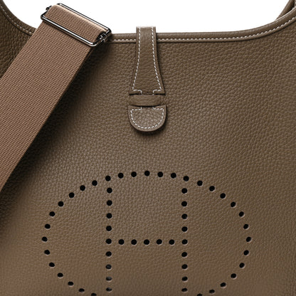 Hermes Taurillon Clemence EVELYNE III PM Etoupe 8 of 11