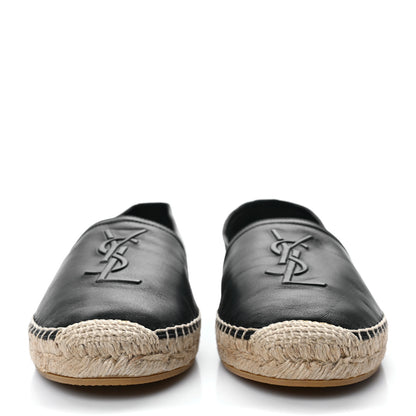 Saint Laurent Lambskin Monogram Espadrilles 41 Black 2 of 9