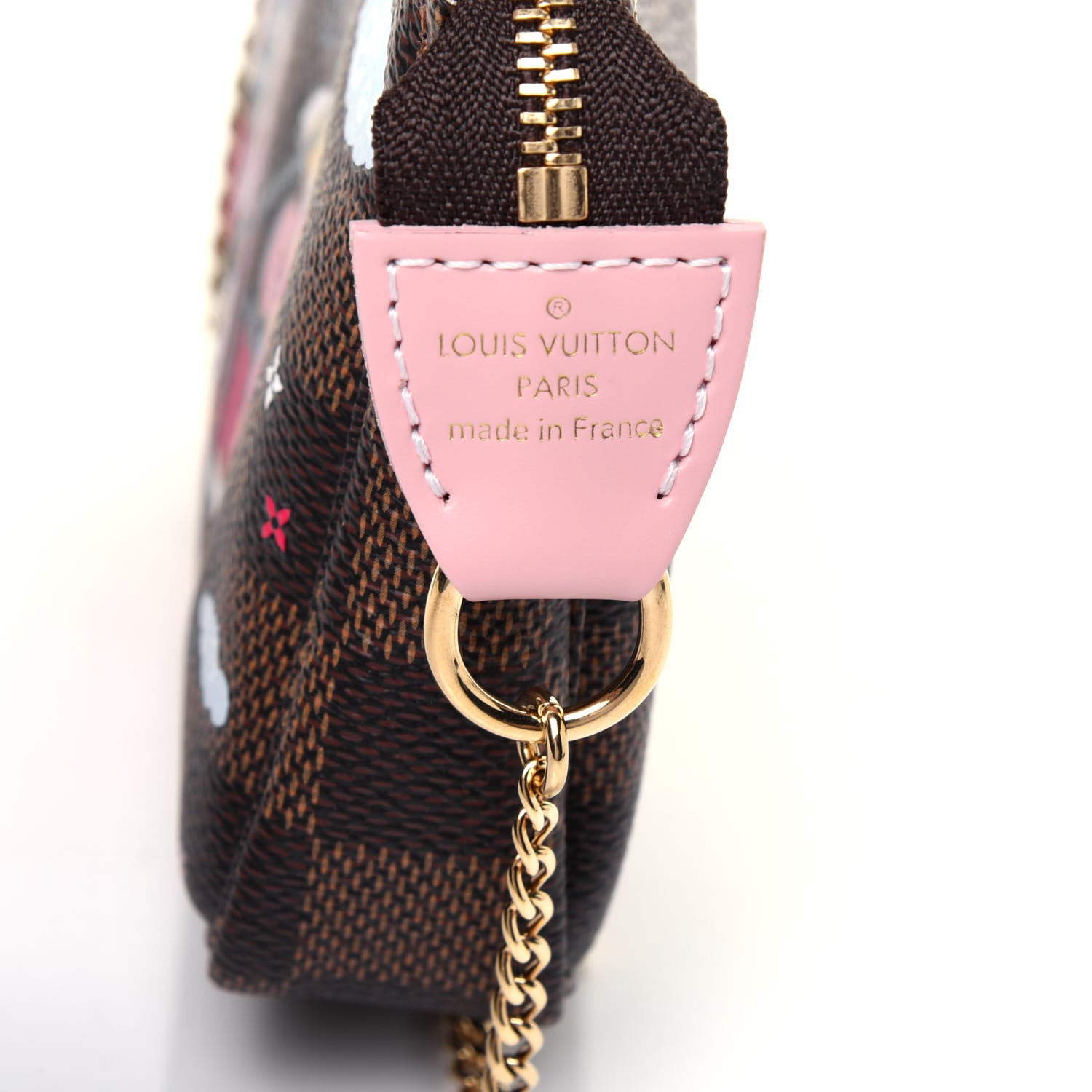 Louis Vuitton Damier Ebene 2020 Christmas Animation Big Wheel Mini Pochette Accessories Rose Ballerine 6 of 11