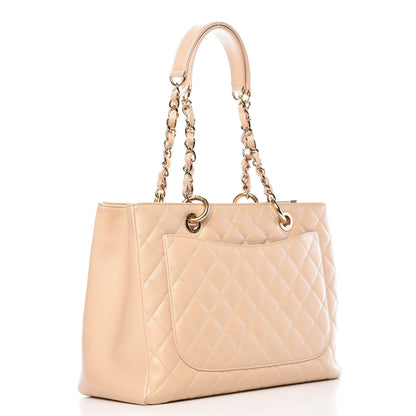 Chanel Caviar Quilted Grand Shopping Tote GST Beige Clair 3 of 14