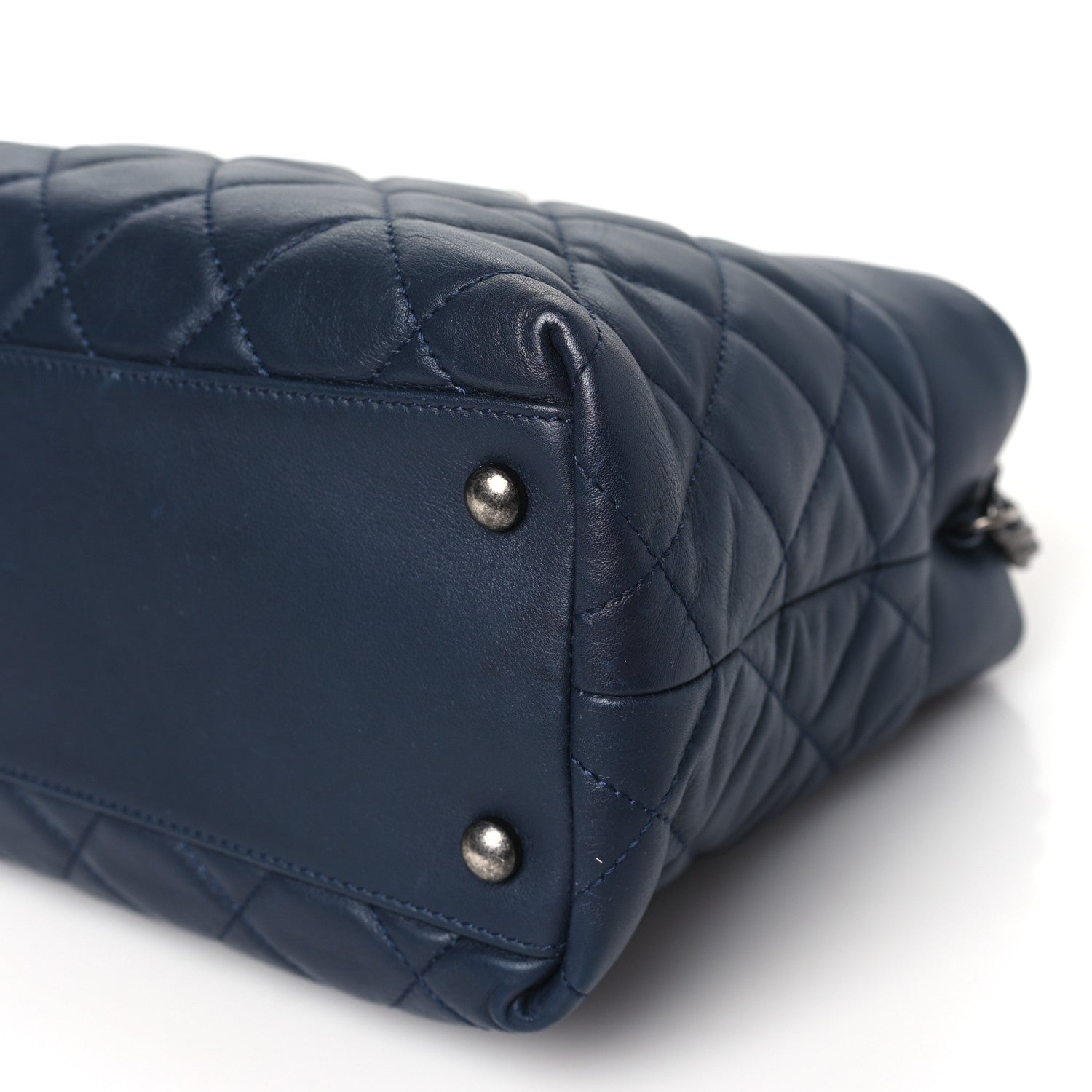 Chanel Calfskin Tweed Quilted Small Tote Navy Multicolor 10 of 12