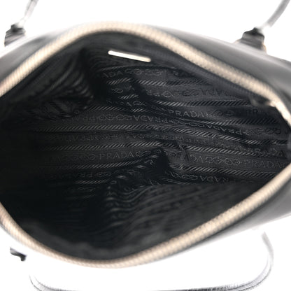 Prada Vitello Drive Perforated Bowling Bag Black 5 of 10