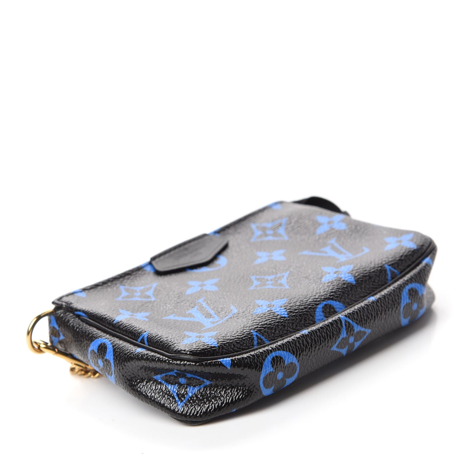 Louis Vuitton Colored Monogram Mini Pochette Accessories Blue Black 4 of 6