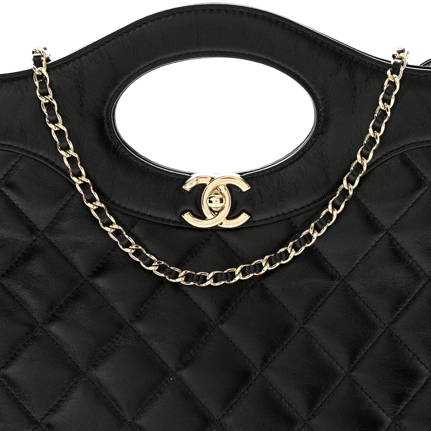 Chanel Shiny Lambskin Quilted 31 Shopping Bag Black 8 of 11