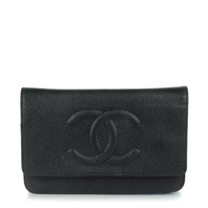 Chanel Caviar Timeless CC Wallet On Chain WOC Black 1 of 8