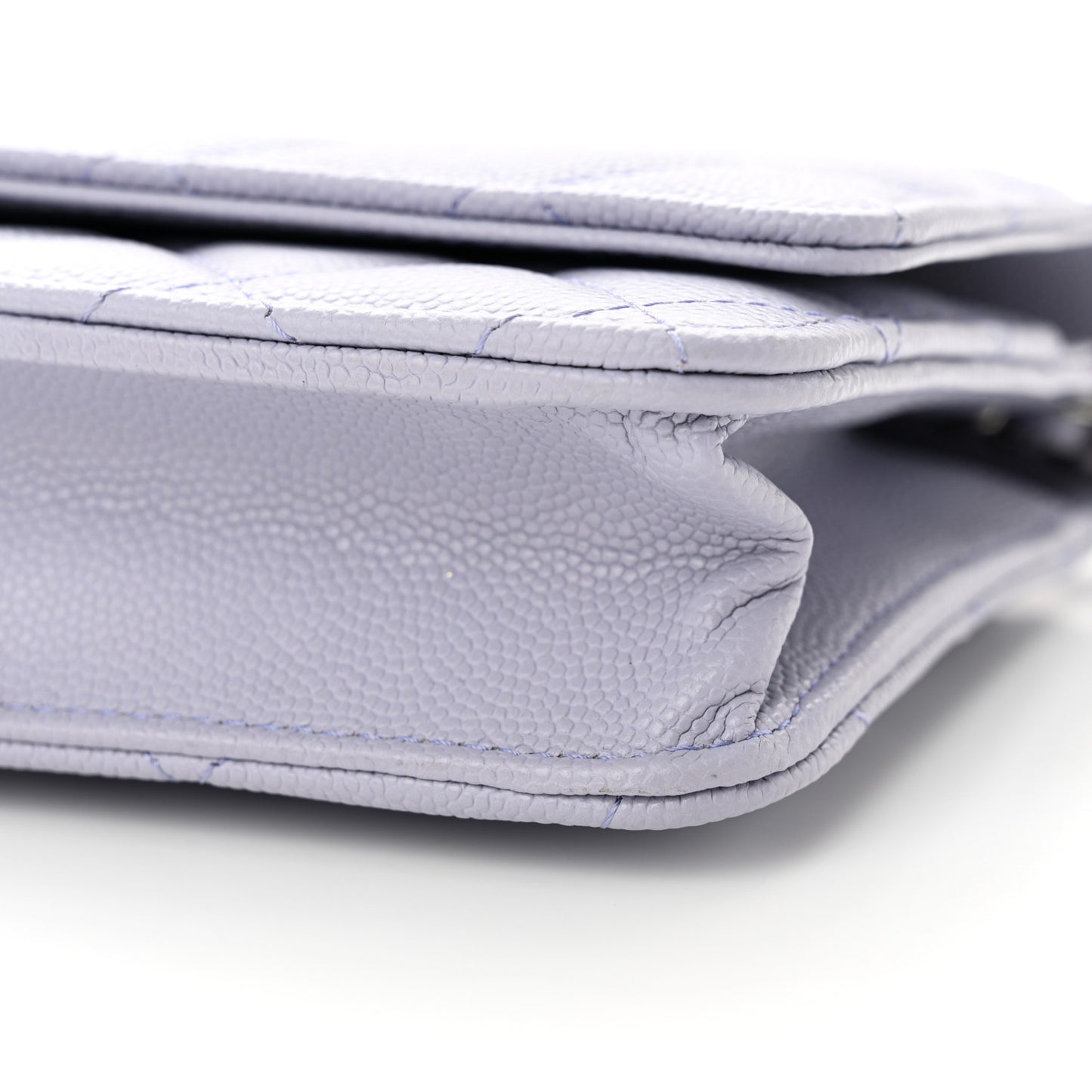 Caviar Quilted Wallet on Chain WOC Light Purple