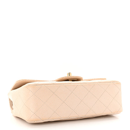 Chanel Pearly Caviar Quilted Mini Rectangular Flap Beige 3 of 26