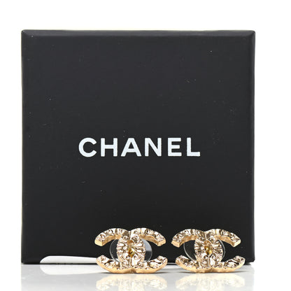 Chanel Metal Textured CC Earrings Gold 5 of 5