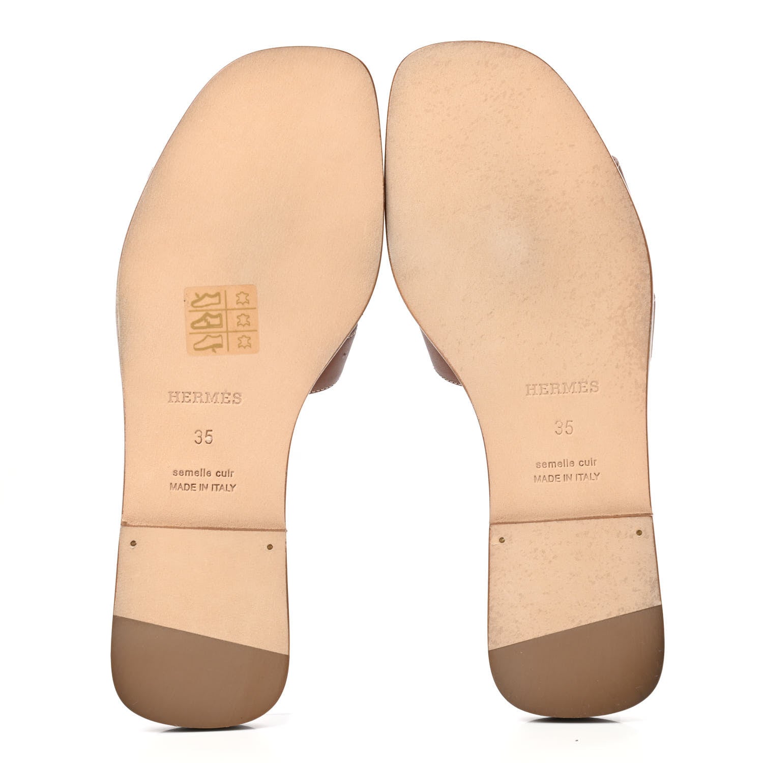 Hermes Box Calfskin Oran Sandals 35 Gold 5 of 8