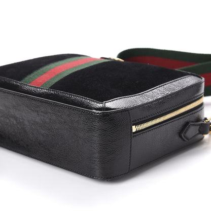 Gucci Suede Patent Web Small Ophidia Top Handle Shoulder Bag Black 8 of 11