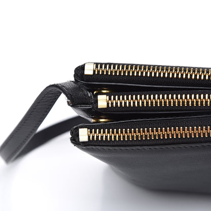 Celine Lambskin Small Trio Crossbody Bag Black 12 of 16