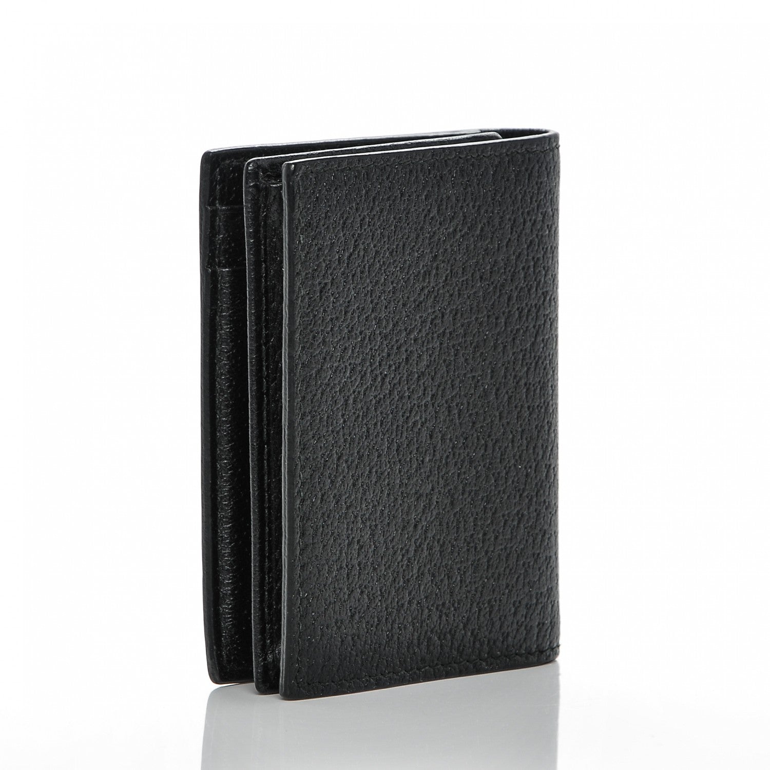 Gucci Calfskin Boar Effect GG Marmont Card Case Black 3 of 6