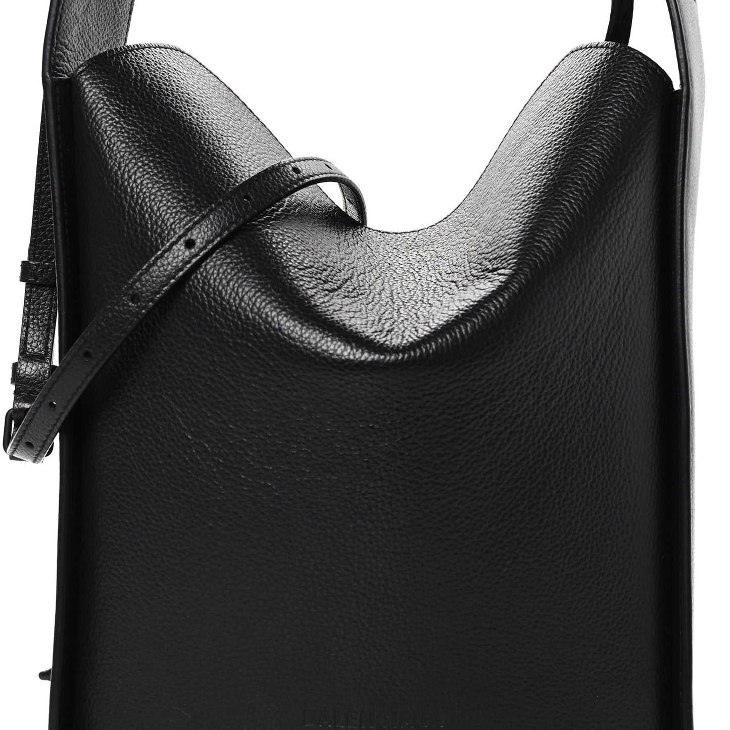 Calfskin Logo Embossed Small Tool 2.0 North-South Tote Black