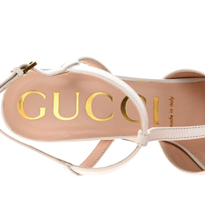 Gucci Malaga Kid Angel T-Strap Platform High Heel Pumps 37 Great White 7 of 18