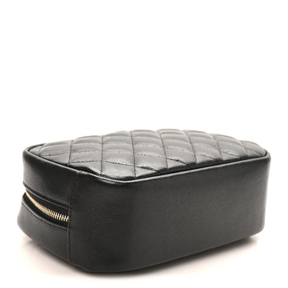 Chanel Caviar Quilted Medium Curvy Pouch Cosmetic Case Black 4 of 9