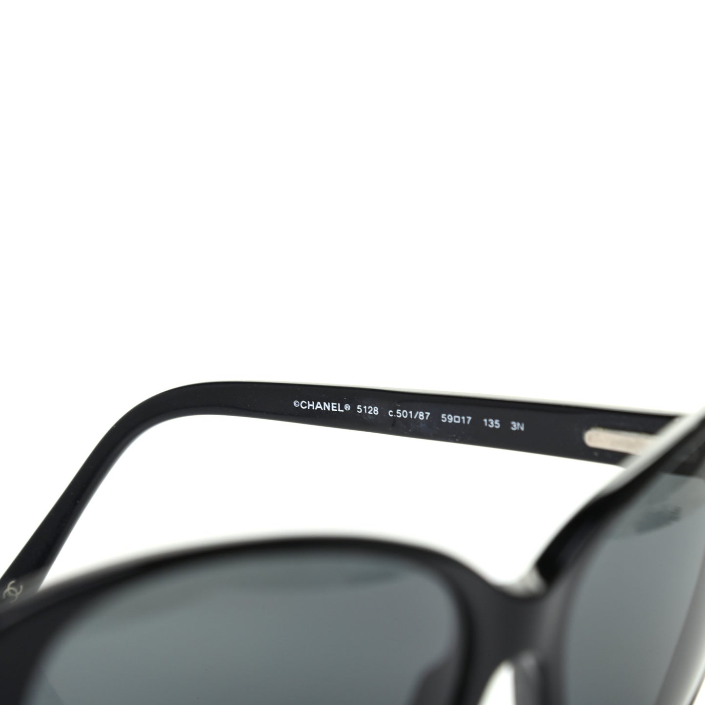 Acetate CC Chain Sunglasses 5128 Black