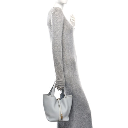 Hermes Taurillon Clemence Picotin Lock 22 MM Bleu Pale 2 of 10