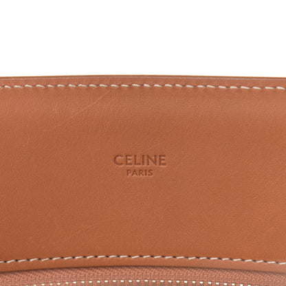 Celine Canvas Calfskin Logo Print Small Vertical Cabas Natural Tan 6 of 15