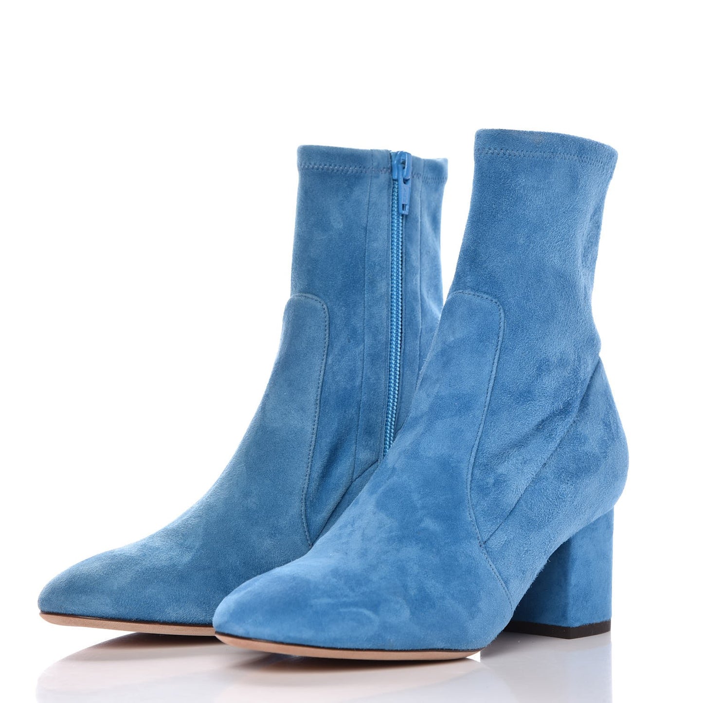 Suede Stretch 60mm Ankle Boots 36 Light Blue
