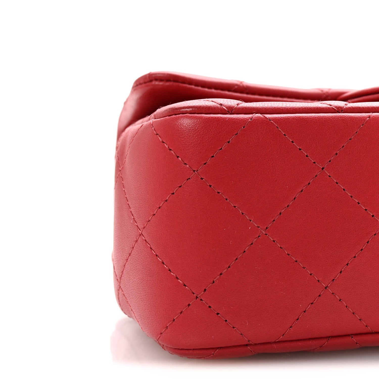 Chanel Lambskin Quilted Mini Rectangular Flap Red 9 of 10