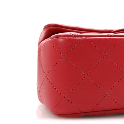 Chanel Lambskin Quilted Mini Rectangular Flap Red 9 of 10