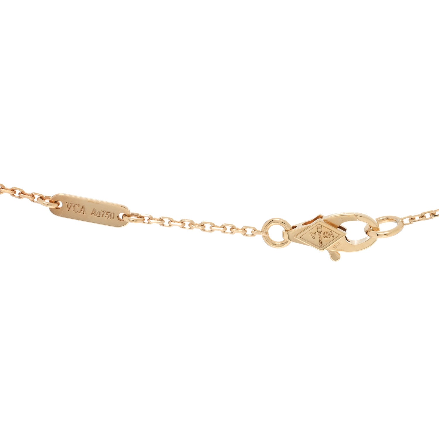 Van Cleef & Arpels 18K Yellow Gold Mother of Pearl Sweet Alhambra Pendant Necklace 4 of 5