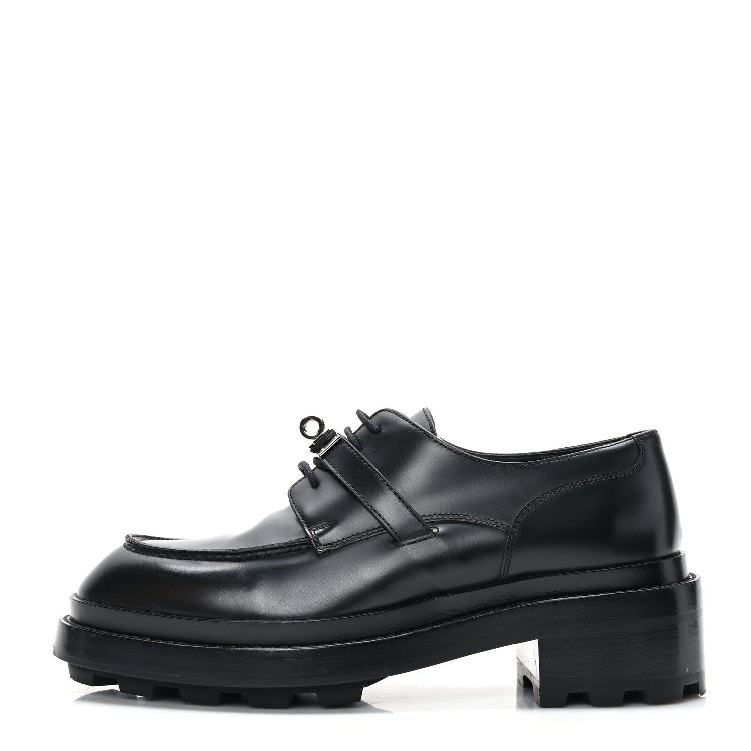 Hermes Glossed Calfskin First Oxford 39.5 Black 1 of 9