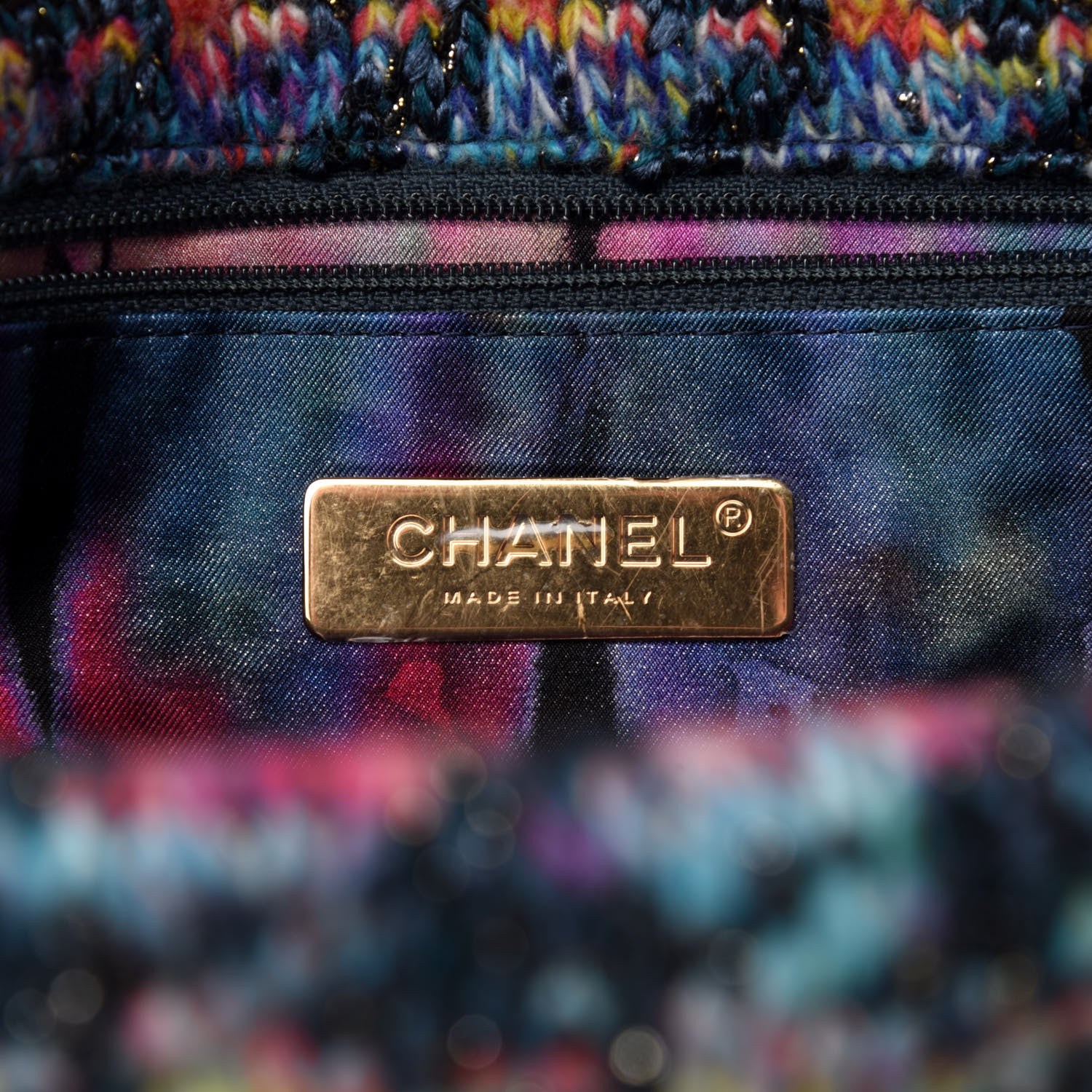 Chanel Tweed Quilted Medium Chanel 19 Flap Dark Multicolor 8 of 11