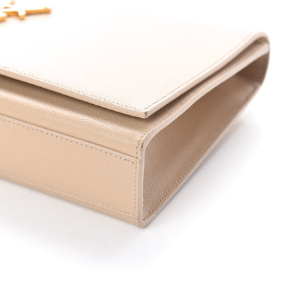 Saint Laurent Grain De Poudre Medium Monogram Kate Satchel Nude Powder 13 of 13
