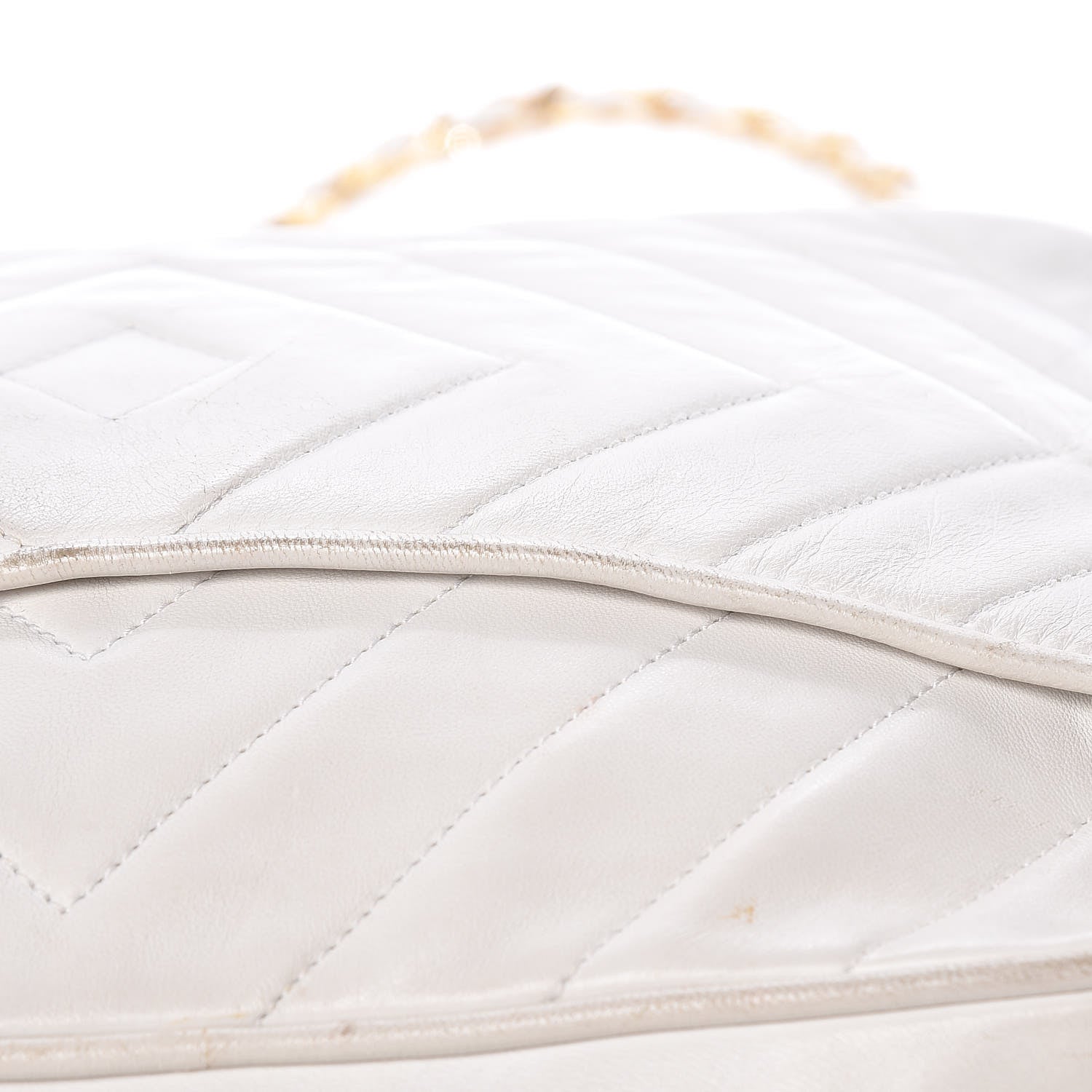Chanel Lambskin Chevron Tassel Camera Case White 14 of 21
