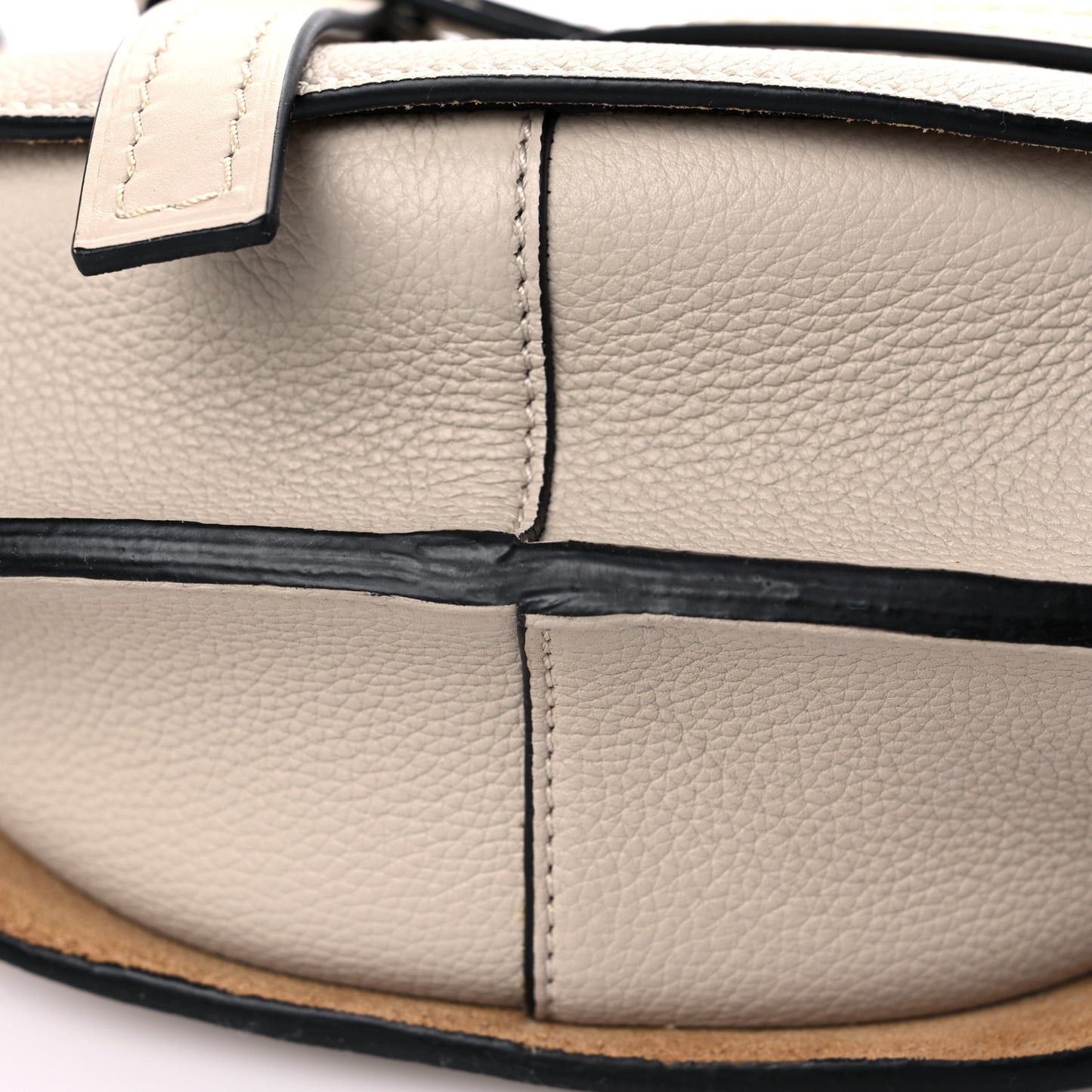 Grained Calfskin Small Gate Crossbody Bag Light Oat