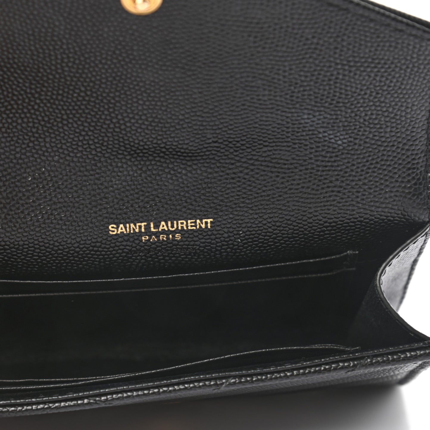 Grain De Poudre Matelasse Chevron Small Monogram Envelope Wallet Black