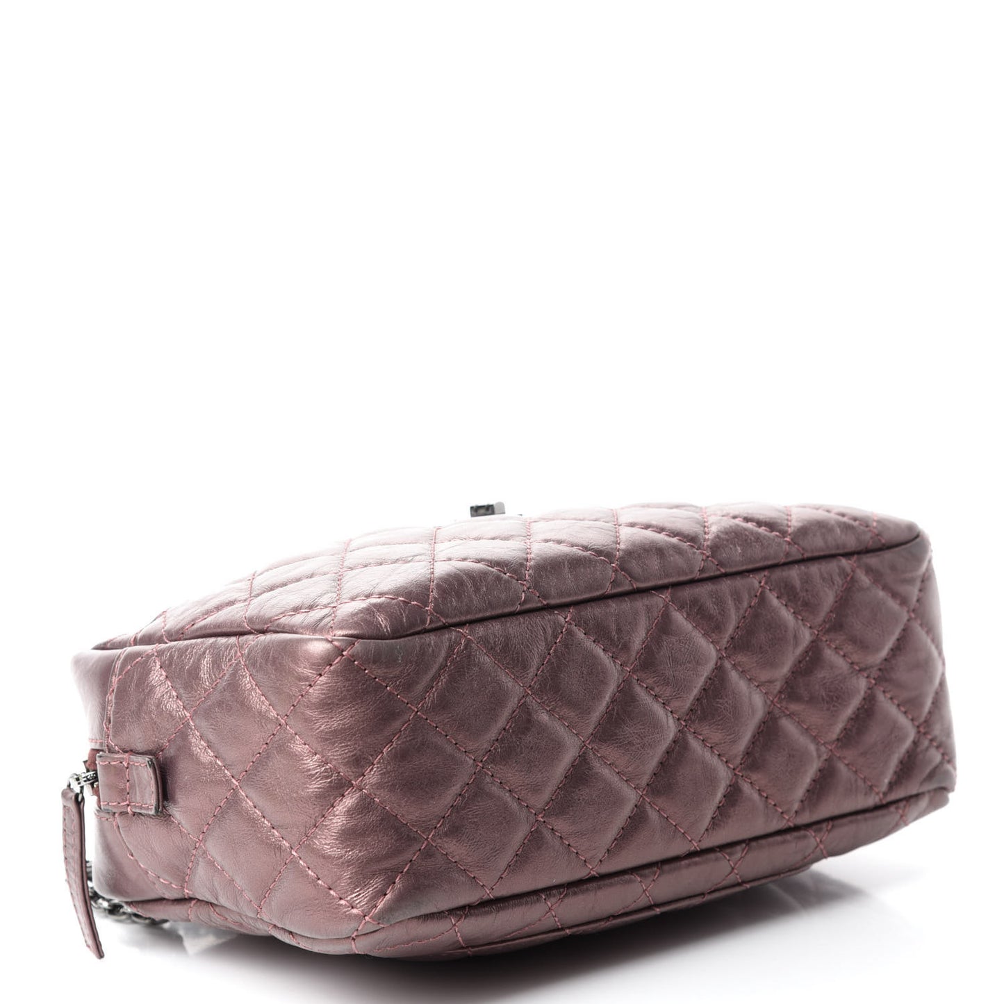 Metallic Aged Calfskin Quilted Medium Reissue Camera Case Pink