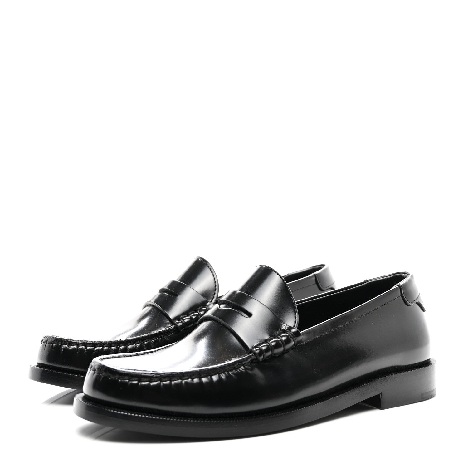 Saint Laurent Calfskin Penny Loafers 35 Black 3 of 8