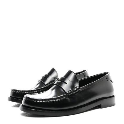 Saint Laurent Calfskin Penny Loafers 35 Black 3 of 8