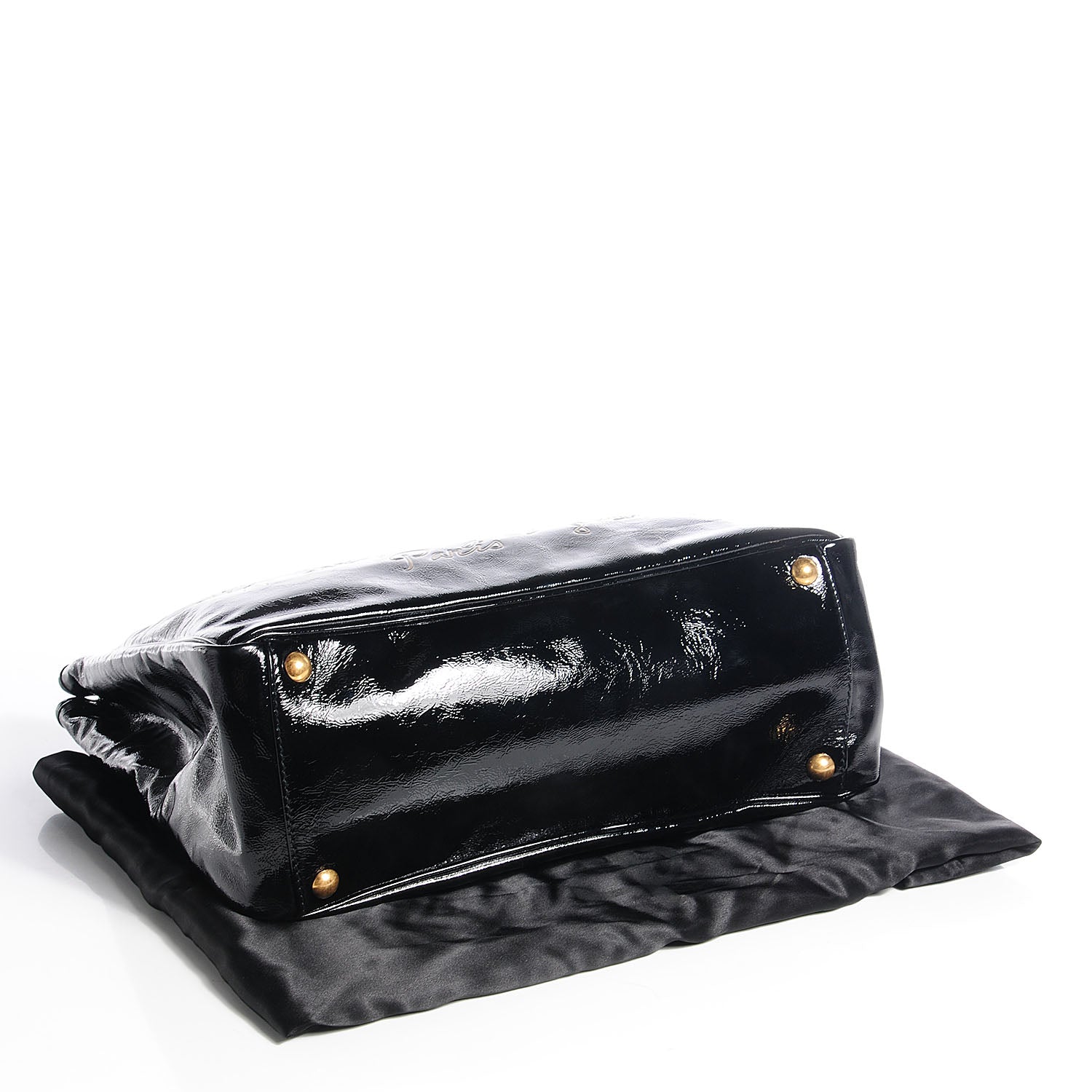 Saint Laurent Textured Patent Large Y-Mail Tote Black 4 of 7