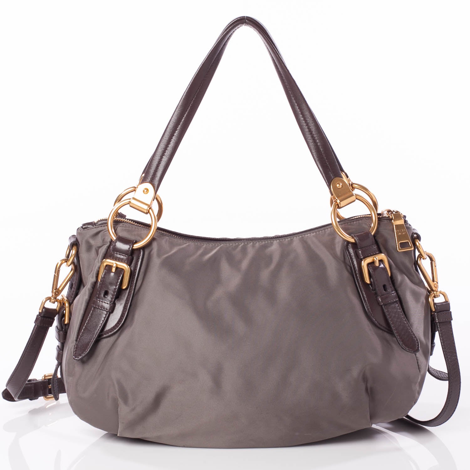 Prada Tessuto Nylon Jacquard Logo Aviator Satchel 4 of 10