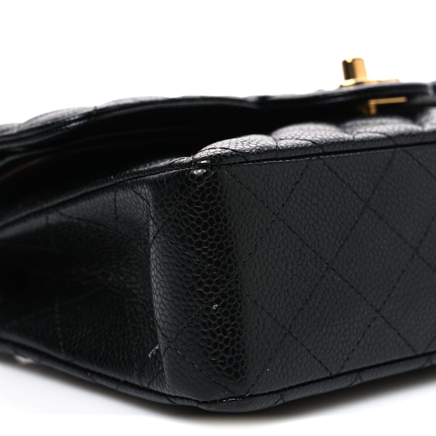 Caviar Quilted Small Double Flap Black