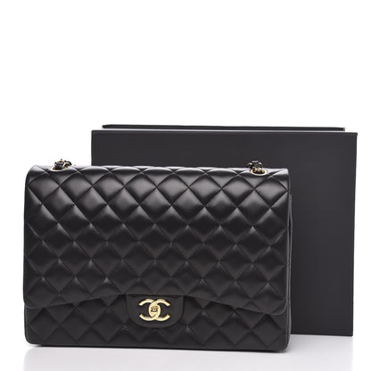 Chanel Lambskin Quilted Maxi Double Flap Black 16 of 16