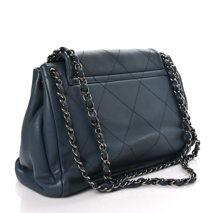 Chanel Washed Calfskin Quilted Hamptons Flap Bag Blue 3 of 9