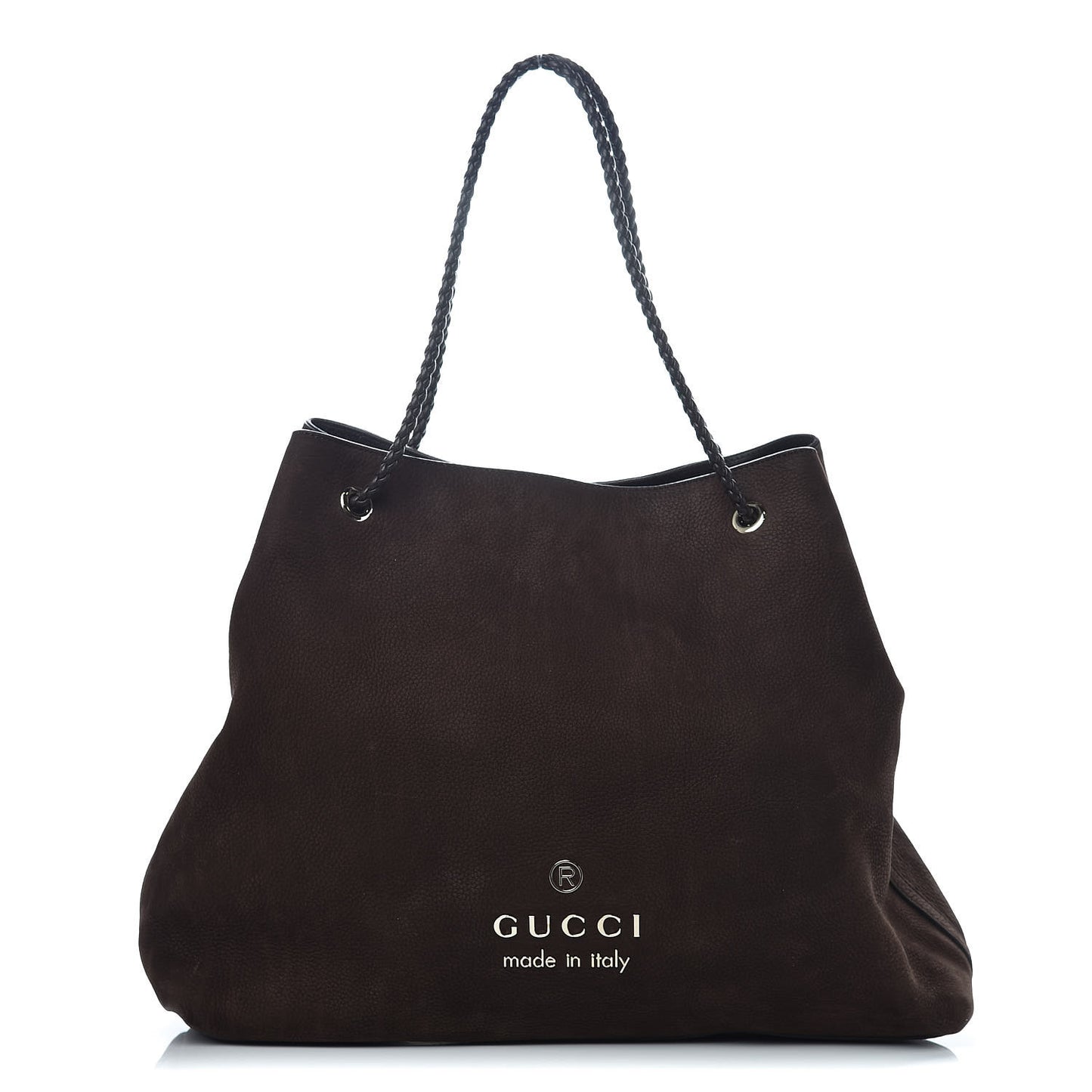 Nubuck Large Braided Handle Gifford Tote Brown
